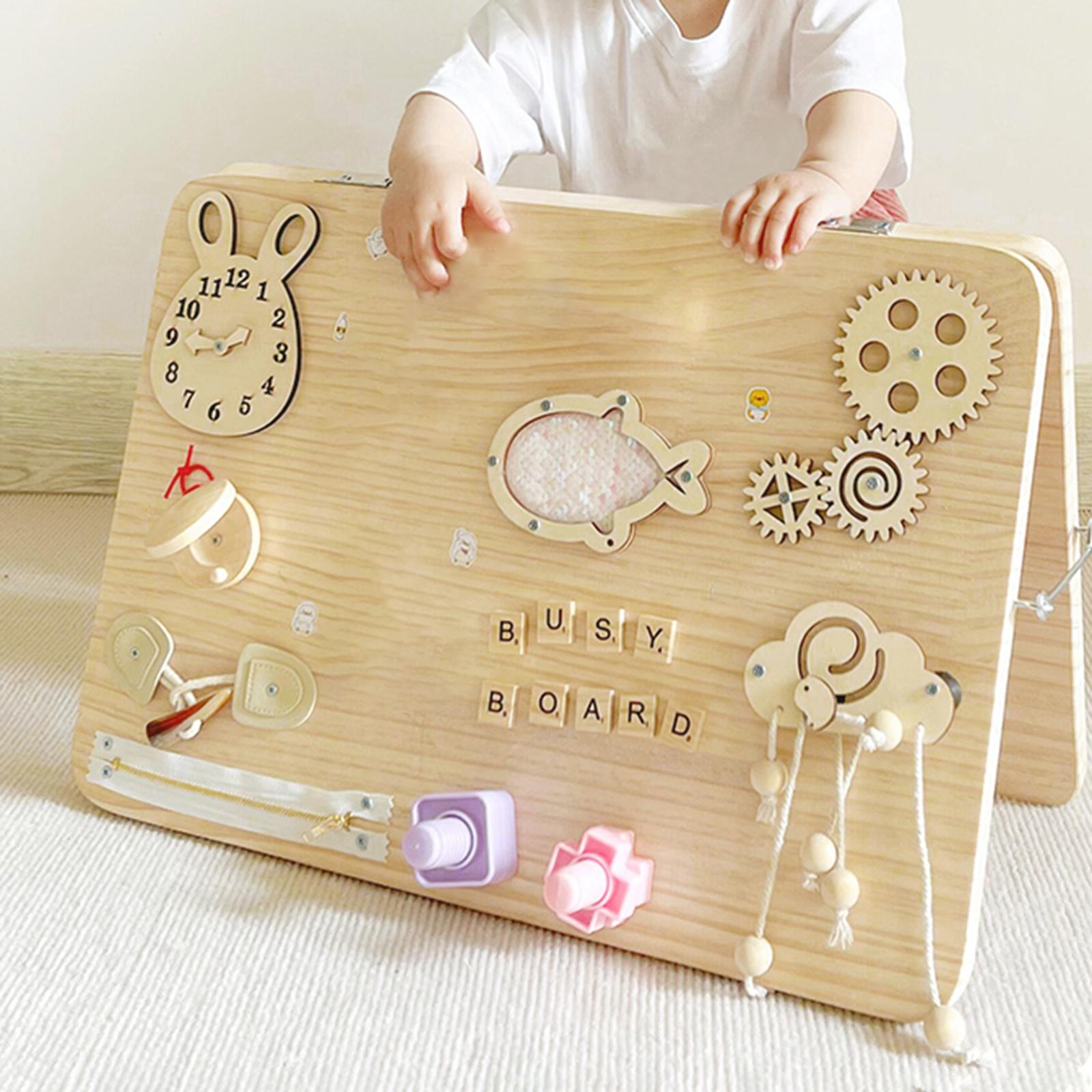 Tablero de Actividades Montess - Montessori Wooden Busy Board Toddler reseña y precio