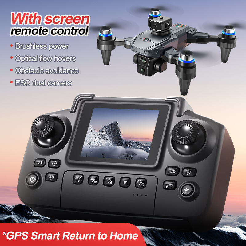 Dron GPS RC con pantalla 4K pr - Fpv Brushless Rc Drone 4K reseña y precio